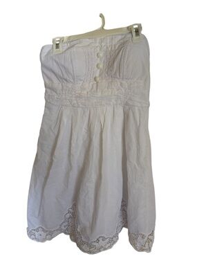 Rue21 White Strapless Lace-Hem Sundress